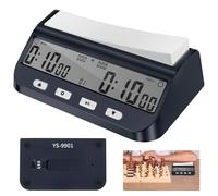 Digital Chess Clock Timer Professional Multifunction Portable Chess Timer with Countdown Bonus Delay Setting Times for Kids to Adults No Include Batteries(blue)