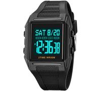 Digital Children's Watch for Boys, 5 ATM Waterproof Sports Watch with Alarm Clock, EL Light, Stopwatch, Date, Outdoor, Military Watch, Children, Digital Watch, Teenagers, Sport, Men's Watch, Square,
