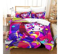 Digital Circus - Amazing Circus 3D Print for Teens And Adults Quilt Cover Duvet Cover Comforter Covers Bedding Set with Pillow Cases with Zipper Closure Soft Microfiber 3 Pieces Single（140x200cm）