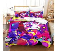 Digital Circus - Amazing Circus Teens Bedding Set,3Pcs Duvet Cover Decorative Quilt Design,Ultra Soft Comforter Cover for Boys,Girls,Kids,Adults,Breathable,Zipper,Easy Care Double（200x200cm）