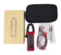 Digital Clamp Meter 6000 Counts Auto Ranging TRMS Multimeter with NCV Live Wire Test AC DC Current Voltage Resistance Capacitance Temperature Red