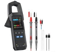 Digital Clamp Meter 600A AC DC True for rms Multimeter with NCV Live Wire Tester Rechargeable Type-C Backlit Display 19.3cm