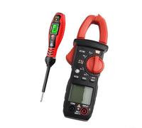 Digital Clamp Meter and Test Pen Kit, 400A AC Current Voltage Multimeter with NCV Detection, Backlight Display, Auto Power Off, Live Neutral Wire Discrimination for Electrical Testing(ST181 b19 cross)