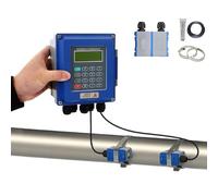 Digital Clamp on Flow Meter, Wall-Mount Versatile Liquid Flow Detection, Stable Performance, -30~90 ℃ Temperature Range, DN15-6000 Pipe Range, for Energy and Industrial Fluid Measurement