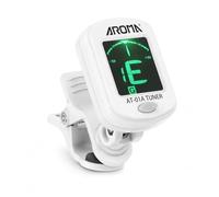 Digital Clip-On Chromatic Tuner, 360° Adjustable Backlit Display, White | Spring Mount With Contact Pad, For Bass Guitar, Acoustic Guitar, Violin, Ukulele, Viola And Cello, Practice And Rehearsal