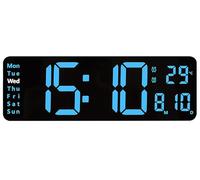 Digital Clock, 13" Large Display LED Wall Clock for Living Room Decor, Alarm Clock, Timer, 12/24H, Automatic Brightness Dimmer with Day/Date/Temperature