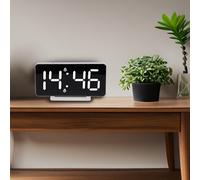 Green Blue Small Alarm Clock Electronic LED Digital Thermometer, Weiß, 15 x 7,5 cm