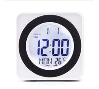 Digital Clock,Digital Calendar Dementia Day Clocks,Voice Control Back Light LCD Display,Squared Electronic Clock with Calendar Temperature Display, for Seniors Vision Impaired Memory Loss(white)
