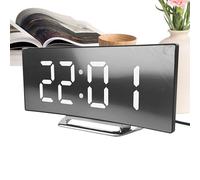 Digital Clock Digital Display Alarm Clock with LED Display and Curved Screen Easy Read High Brightness Silent Time Management Tool for Boys Girls Teens Studia
