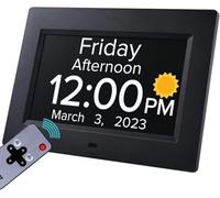 Digital Clock for Seniors, 7 Inch HD Display, Date and Day, Medication Reminders, Auto Dimming, Remote Control, 250lumen