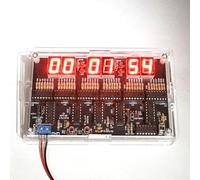 Digital Clock Kits Modules, 6 Bits Digital LED Electronic Clock Kits, PCB Soldering Practice Learning Board,DC5-5.5V Power Supply(parts + shell)