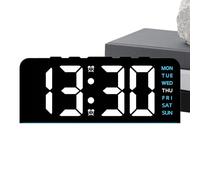 Digital Clock: Modern Design, Battery Powered, LED Display, Temperature and Date Function | Alarm Clock, Bedroom, Home, Office, Living Room, Apartment, Desk, Bookcase, Travel, Bamb