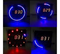 Digital Clock Soldering Kit for Electronics Enthusiasts, Features Alarm, Temperature Display, and Memory Retention (Blue)