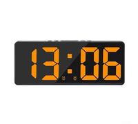 Digital Clock with Alarm and Built-in Thermometer, Clap-Responsive Activation, Brightness Adjustment, 12/24H Time, Celsius/Fahrenheit Display Switch (orange)