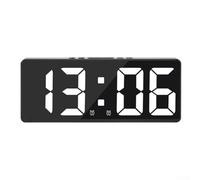 Digital Clock with Alarm and Built-in Thermometer, Clap-Responsive Activation, Brightness Adjustment, 12/24H Time, Celsius/Fahrenheit Display Switch (white)