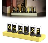 Digital Clock with IPS Color Screen, 6 Alarm Settings & 7 Display Modes, Computer Desktop Ornament, Customizable Pictures, No App Required for Home or Office Decoration