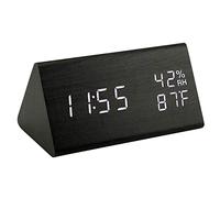 Digital Clocks Bedside Wooden Vibrating Alarm Clock For Heavy Sleepers Adults Loud Alarm Clock For Heavy Sleepers Bed Shaker Smart Digital Loud (Black, One Size)