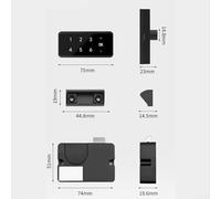 Digital Code Lock for Drawers and Cabinets with Keyless Entry, Anti-Theft Alarm, USB Charging Port and Virtual Password Protection in Black ABS Material(B)