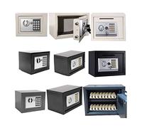 Digital Code Safe Box with 2 Emergency Keys - Lockable Security for Home Office or Hotel - Grey, 4.6L