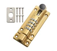 Digital Combination Password Lock,Combination Locking Bolt Outdoor, Zinc Alloy Door Lock Anti-Theft Bolt Lock for Wooden Cabinet Storage (Gold)