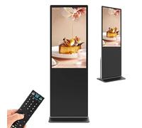Digital Commercial Advertising Screen W/Remote Control/WiFi Receiver, Floor-Standing Advertising Screen, 1920 * 1080p - Display Screen, Tempered Glass Panel,50in