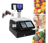 Digital Commercial Price Scale, Supermarket Fruit Electronic Cash Register Scale with Double-Sided LCD Display, Digital Scale Price Computing Deli Counting Weight Platform Scale,30kg/66lbs