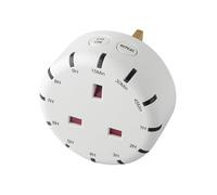 Digital Countdown Timer, Indoor Timer Plug Socket UK, 12 setting programs and Daily Repeat Feature, Maximum Load 13A 3120W, Round, 1 Pack