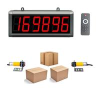 Digital counter Digital LED Counter with Dual Probe Infrared, 0-5M Sensing, Counts to 999999, Remote Control, Accumulate Function for Warehouses, Logistics, Factories, Supermarkets, Garages