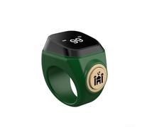 Digital Counter Finger Ring, Electronic Rechargeable Waterproof Tasbih Counter With 40MAh Battery, 3 Sizes For Zikr & Muslim Prayer Practices(18mm Green)