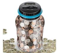 Digital Counting Money Jar,Digital Coin Bank, Digital Coin Can,1.8L Large Capacity Coin,Safe Money Bank Coin Saving Pot Container for Euro GBP Money (EUR type)