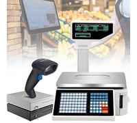 Digital Counting Scale for Shipping, 30kg Capacity Double-Sided LCD Display, Commercial Retail Trade Label Printing Scale