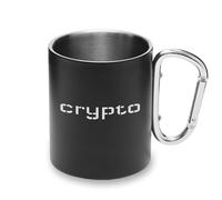 Digital Crypto Currency Minimal Metal Cup Carabiner Handle, Camping Mug