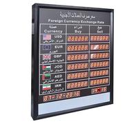Digital Currency Exchange Rate Display Board, Wall-mounted 60x80cm with Remote Control for Banks, Airports, Offices - Electronic Time Zone and Rate Information