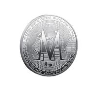 Digital Currency M Design Commemorative Coin, Modern Style Iron Silver-Plated Collectible Coin Featuring Crypto-Inspired Circuit Pattern, Futuristic Replica Coin for Blockchain and Numismatic Collecti