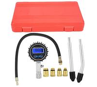 Digital Cylinder Pressure Gauge, Engine Compression Tester Kit with 4 Adapters for Gasoline Engines, 3-300 PSI Range, LCD Display with 4 Units for Cars Motorcycles