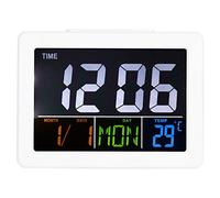 Digital Day Clock, Large LCD Digital Alarm Clock with Temperation and Calendar Reminders Silent Desk Clocks Helps with Memory Loss, Alzheimer's and Dementia