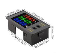 Digital DC Electricity Meter with Voltmeter, Ammeter & Power Meter Function - 0-100V / 0-10A / 0-1000W, LED Display, ABS Housing, for Industrial TES(RED Green Blue)