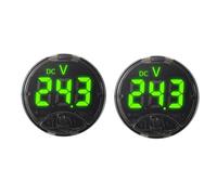 Digital DC Voltmeter Display for Battery, 7-120V Range, Green LED 3-Digit Readout, Touch-Switch Control, ABS Housing - 2-Pack