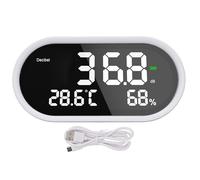 Digital Decibel Meter LCD Display High Accuracy Desktop Temperature Humidity Sound Level Meter for School Hospital Temple 1A 2A 5V USB