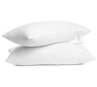 Digital Decor Set of Two 100% Cotton Hotel Down-Alternative Made in USA Pillows - Three Comfort Levels! (Queen, Silver/Soft)