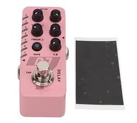 Digital Delay Guitar Pedal Metal Pink, 6 Customizable Effects, 150s - Easy Touch Rhythm Setup, Natural Fade Tracking, Versatile Sound for Performances