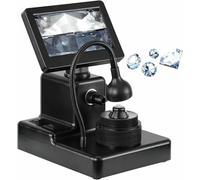 Digital Diamond Girdle Viewer, LCD Digital Microscope with 4.3" Display and LED Fill Light, 50-1000X Magnification for Observing Coins, Jewelry