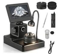 Digital Diamond Inscription Viewer with 4.3 Inch LCD Display, 50-1000X Magnification, Adjustable Focus, 360-Degree Rotatable Screen, LED Illumination for Gemstone Analysis and Grading