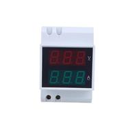 Digital Din Rail AC Voltmeter Ammeter with Dual LED Display - AC 80-300V Voltage and 0.2-99.9A Current Measurement Range - Din Rail Mount Multi Function Electrical Meter