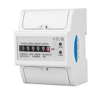 Digital DIN Rail Electric Meter LCD Display Energy Meter 220V 1 Phase 2 Wire 4P Electronic KWh Backlight Meter(20(80) A)