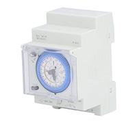 Digital DIN Rail Timer Switch, 24-Hour Programmable Time Switch with Power Reserve Memory, 110-230V AC, 16A Capacity, for Industrial Lighting and Equipment Control