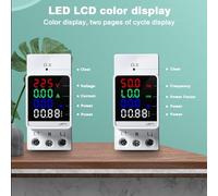Digital Display Energy Meter for AC 70-270 V / 0-100 A, Rail-Mounted Electricity Meter with Real- kW, kWh, Voltage, Current & Frequency