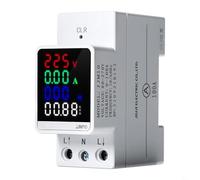 Digital Display Energy Meter for Voltage Current Power Monitoring, 35mm Rail Mounted kWh Tester, AC 70-270V 0-100A, with Power-Off Memory Function
