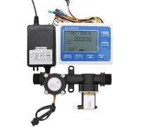 Digital Display Flow Quantitative Controller Sensor Solenoid Valve Integrated Use to Control and Liquid(EU Plug)