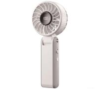 Digital Display Folding Handheld Fan with 100 Levels Adjustable USB(White)